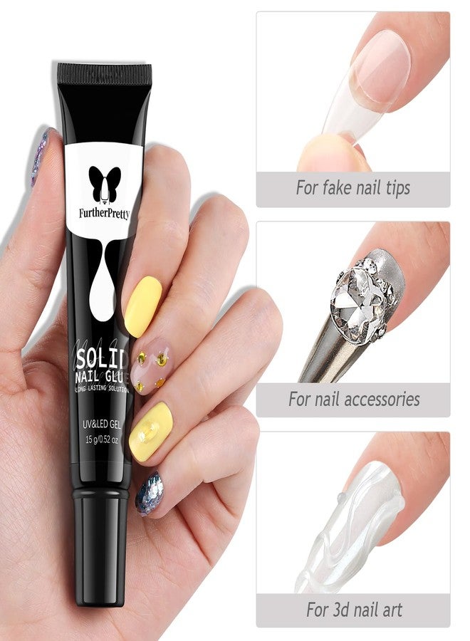 Furtherpretty Solid Nail Glue Gel Kit with UV Lamp, 15ml Gel Glue for Nails Super Strong Adhesive for Press On Nails Fake Nail Tips, Professional Salon & Home Manicure Supplies-uñas de Gel para pegar - Image 5